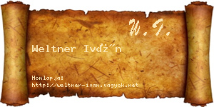 Weltner Iván névjegykártya